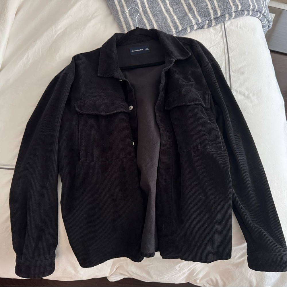 Abercrombie Black Corduroy Shacket Jacket XL